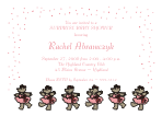 Bears with Confetti Pink BAby SHower Invitation