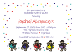 Bears, Heart Confetti Baby SHower Invitation