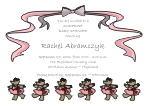 Bears with Bow Baby Shower Invitation