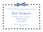 Hearts and Bow - Blue Baby Shower Invitation