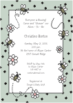 Bumblebees / Flowers Sage Baby Shower Invitation