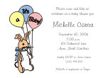 Bunny and Balloons Baby Shower Invitation