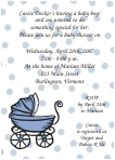Carriage and Polka Dots Baby Shower Invitation