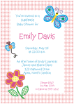 Checkerboard Girl Baby Shower Invitation