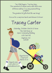 Pregnant Soccer, Green Baby Shower Invitation
