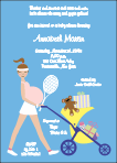 Pregnant Tennis, Blue Baby Shower Invitation