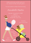 Pregnant Tennis, Pink Baby Shower Invitation