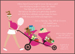 Pregnant Tennis, Pink Twins Baby Shower Invitation