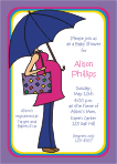 Pregnant with Umbrella Baby Shower Invitation
