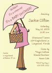 Pregnant with Umbrella Baby Shower Invitation