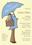Pregnant with Umbrella Baby Shower Invitation