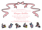 Toys & Pink Bow Baby Shower Invitation