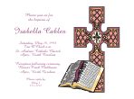 Cross with Bible Pink Baptism Invitation