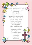 Baptism Invitation with Flowers and Butterflies