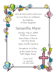 Flowers and Butterflies Baptism Invitation