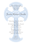 Watermark Cross Blue Baptism Invitation