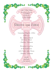Watermark Cross Irish - Pink Baptism Invitation