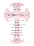 Watermark Cross Pink Baptism Invitation