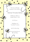 Bumblebees-Yellow Birth Announcement