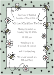 Bumblebees / Flowers Sage Birth Announcement