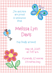 Checkerboard Girl Birth Announcements