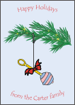 Baby Rattle Ornament Christmas Card