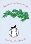 Baseball Ornament Christmas Card