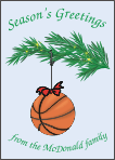 Basketball Ornament Christmas Card