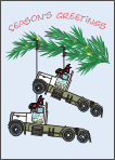 Big Truck Double Ornament Christmas Card