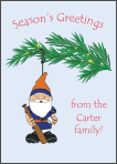 Gnome Baseball Ornament Christmas Cards