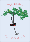 Golf Club Ornament Christmas Card