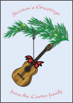 Guitar Ornament Christmas Card
