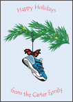 Running Shoe Ornament Christmas Card