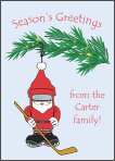 Santa Hat Hockey Ornament Christmas Cards