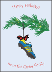 Track Shoe Ornament Christmas Card