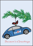 VW Beetle Ornament Christmas Card