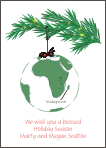 Globe Africa Ornament Christmas Card