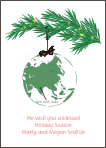 Globe Asia Ornament Christmas Card