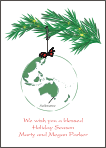 Globe AustraliaOrnament Christmas Card