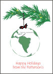 Globe South America Ornament Christmas Card
