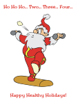 Areobics Santa Christmas Card