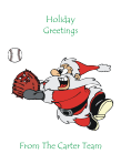 Baseball Santa Christmas Card