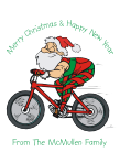 Biking Santa Christmas Card