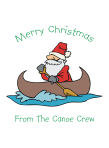 Canoeing Santa Christmas Card