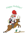 Cowboy Santa 2 Christmas Card