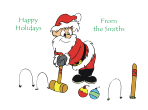 Croquet Santa Christmas Card