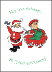 Square Dancing Santa Christmas Card