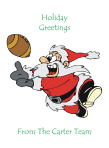 Football Santa Christmas Card