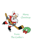 Hockey Santa Christmas Card