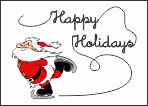 Ice Skating Santa Christmas Card